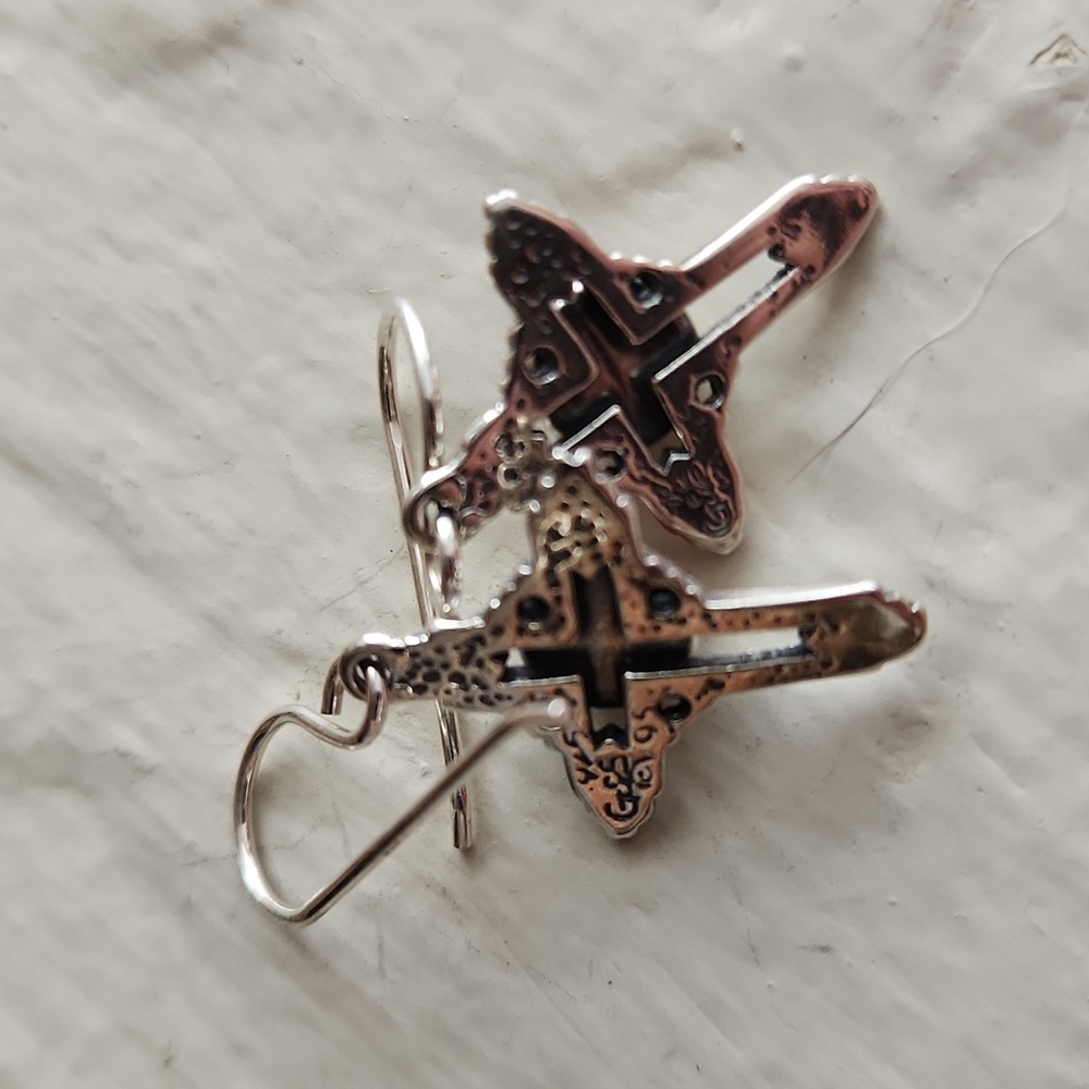 Beautiful NWOT Native American Navajo Sterling & Coral Earrings - Picture 5 of 11